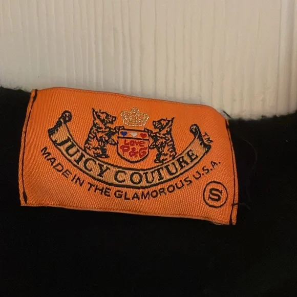 Vintage Y2K Juicy Couture "Juicy" sweatshirt with crest in black/silver size sm - Picture 3 of 6